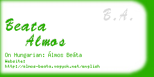 beata almos business card