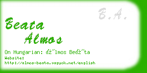 beata almos business card